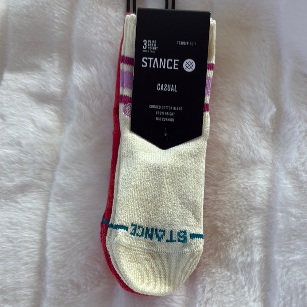 NWT! Stance 3-pack cream and pinks ‘Dye-Namic’ 1-2 years Casual w/Soft Cushion